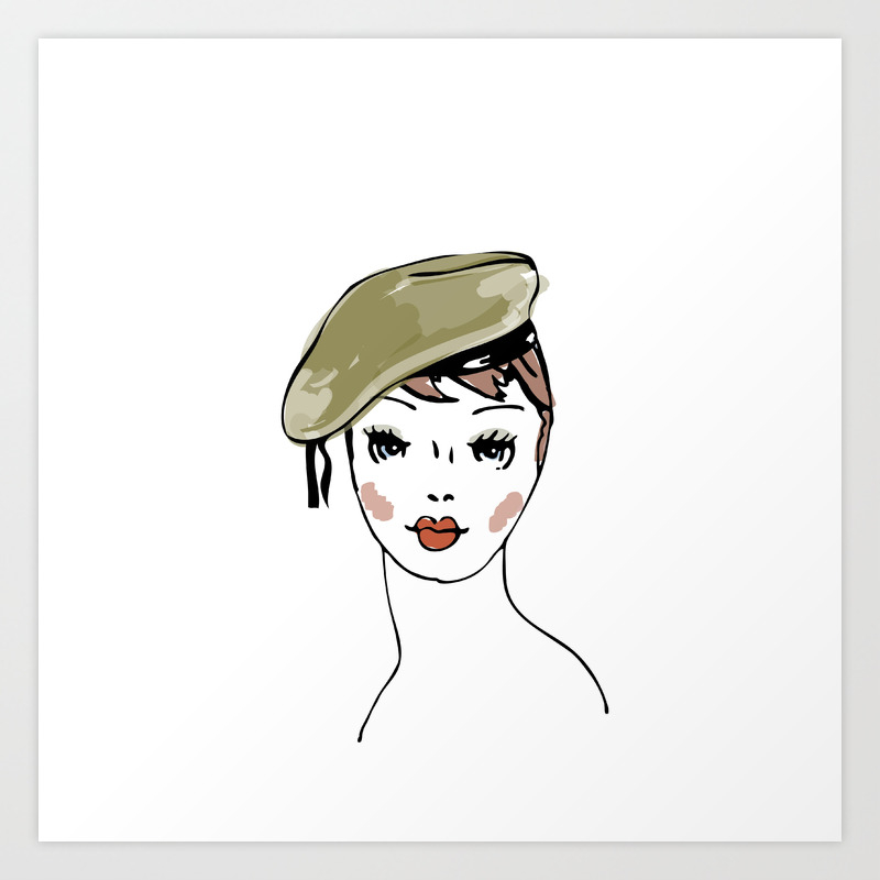 Beret Hat Art Print By Lindsay Anne Design Society6