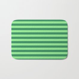 [ Thumbnail: Sea Green & Light Green Colored Striped/Lined Pattern Bath Mat ]