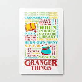 Granger Things Metal Print | Witch, Digital, Hogwarts, Hermione, Typography, Books, Novels, Harry, Harrypotter, Pattern 