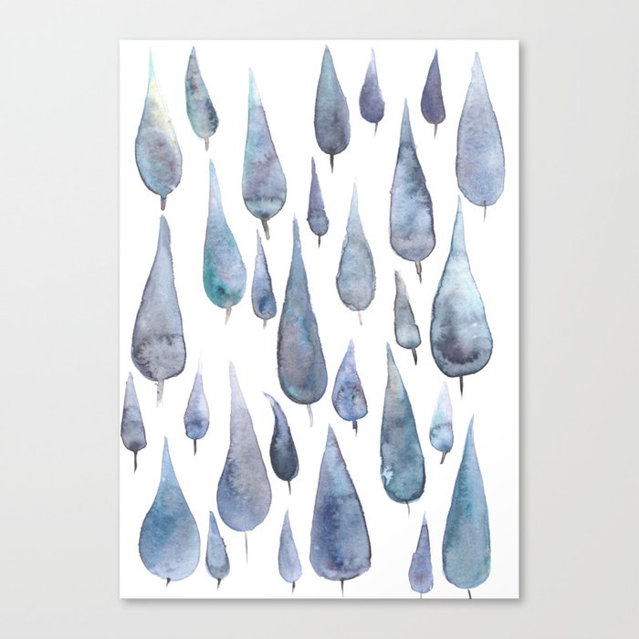Blue leaves Canvas Print