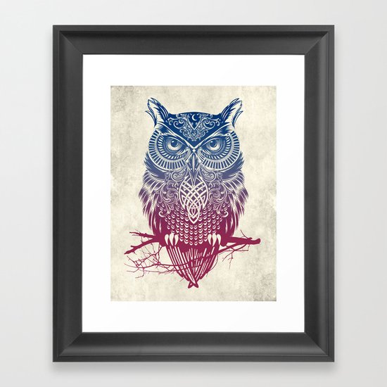 Evening Warrior Owl Framed Art Print