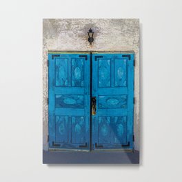 Blue Doors of San Ysidro Mission - Jemez Reservation, New Mexico Metal Print