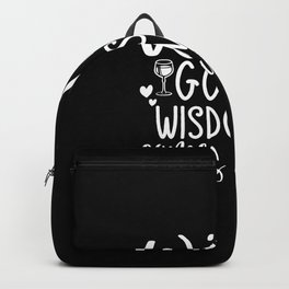Wine goes in, wisdom comes out Backpack