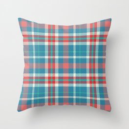 Holiday Blues Plaid Throw Pillow