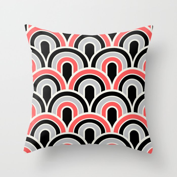 Coral and grey throw pillows cheap
