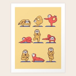 Sloth Yoga Art Print Sloth Yoga Art Print