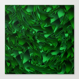 Emerald Green Chromatic Melt Canvas Print