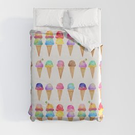 Summer Ice Cream Cones Duvet Cover