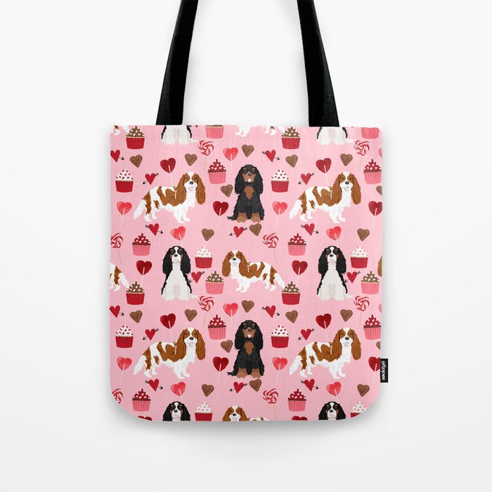 Cavalier King Charles Spaniel mixed coats valentines day dog breed must have cavalier spaniels gifts Tote Bag