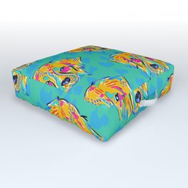Bright Dog Pattern | Blue Outdoor Floor Cushion