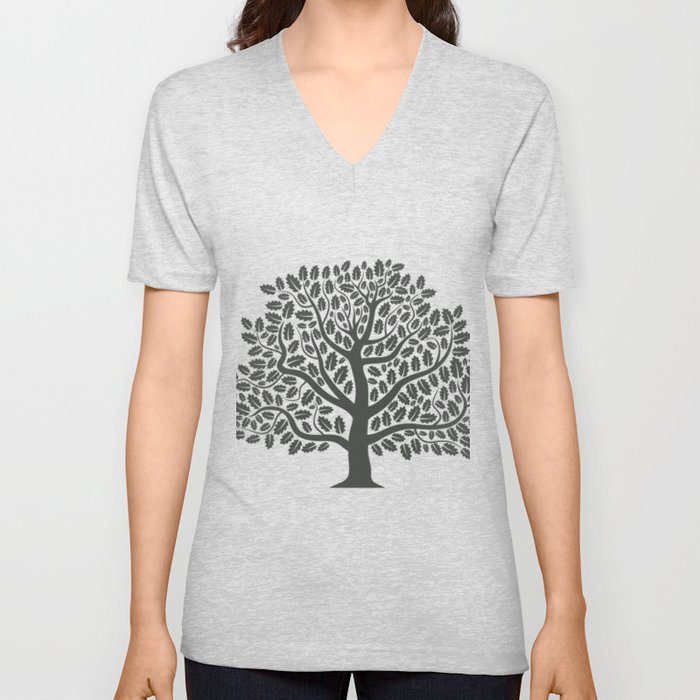 Set of trees of an oak. A vector illustration V Neck T Shirt