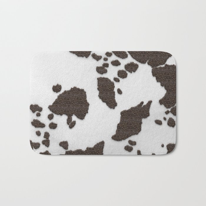 Decorative Tan + White Animal Spots (digital collage) Bath Mat