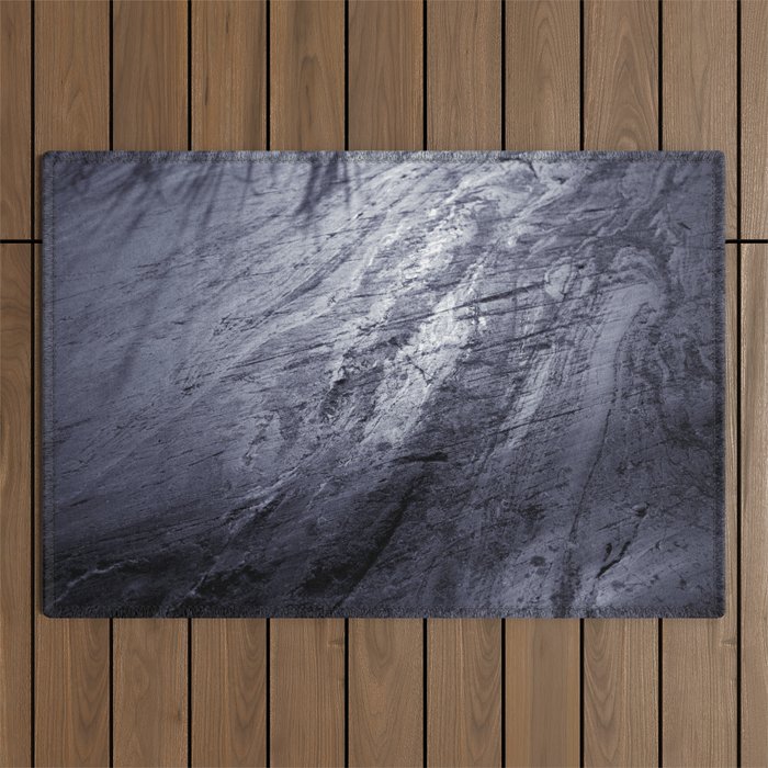 Ice age, silver Outdoor Rug