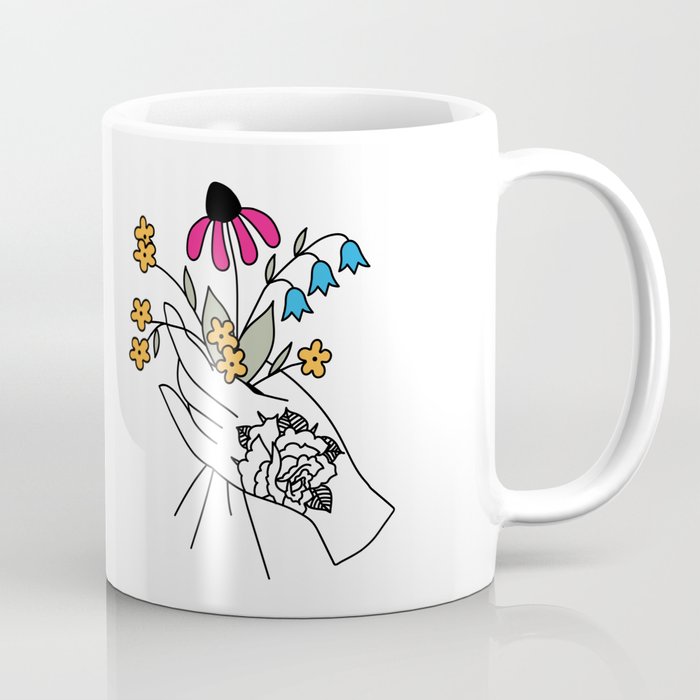 Hand With Flowers Coffee Mug