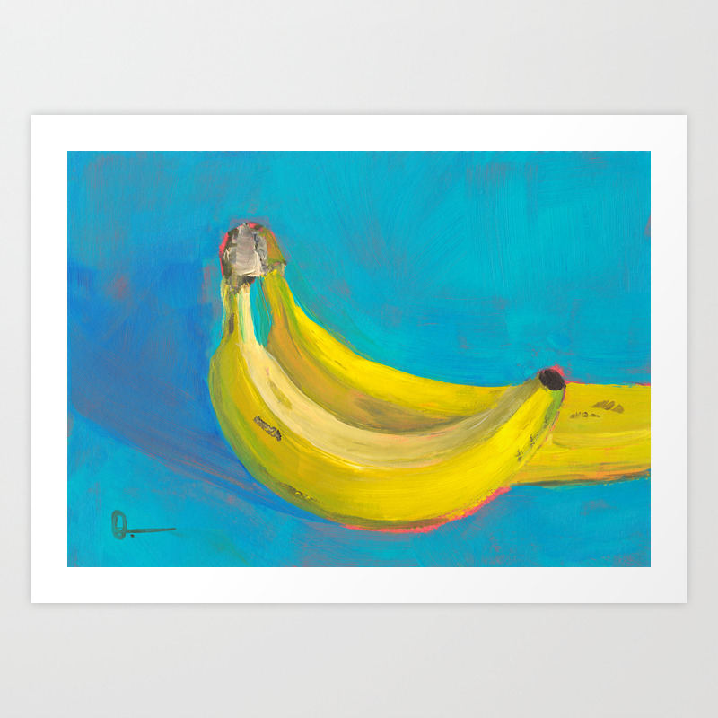 Banana 1 Acrylic Painting Art Print By Amalialopez Society6