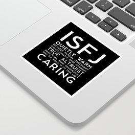 ISFJ (black version) Sticker | Personalitytest, Graphicdesign, Typography, Personalitytype, Myersbriggs, Black And White, Introvert, Personality, Mbti, Isfj 