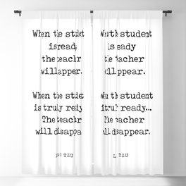 The teacher will disappear - Lao Tzu Quote - Literature - Typewriter Print Blackout Curtain