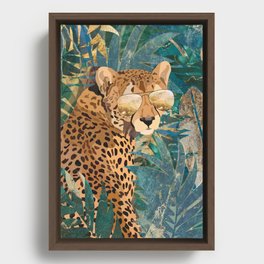 Cheetah on holiday in the Amazon Jungle Framed Canvas