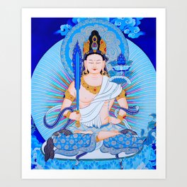 Bodhisattva Akasagarbha Buddhist Painting Thangka Art Print