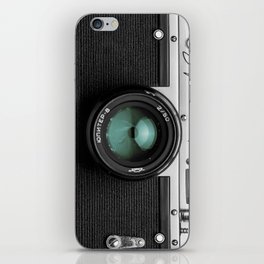 Classic vintage camera design | blue lens iPhone Skin