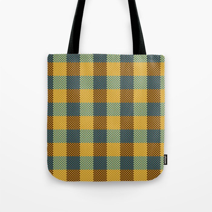 Pixel Plaid - Winter Walk Tote Bag