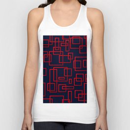 Red Color Geometric Pattern Unisex Tank Top