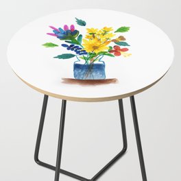 Bunch of flowers in the glass pot Side Table