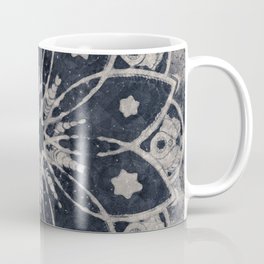 Mandala, Flower, Indigo Blue, Boho Art Coffee Mug