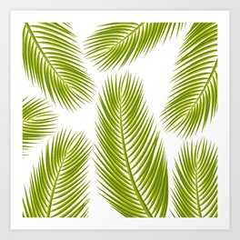 Tropical Green Palm Tree Leaf  Art Print