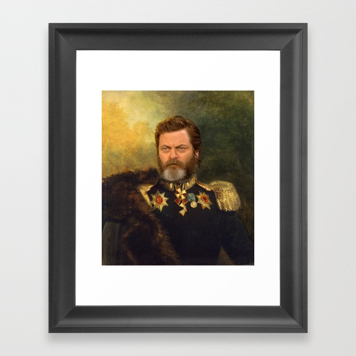 Nick Offerman Classical Painting Photoshop Framed Art Print By