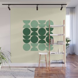 green geometrical pattern Wall Mural