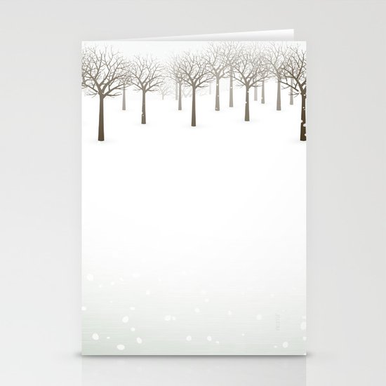 Winter Forest by Friztin Stationery Cards