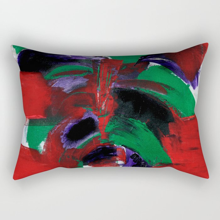 Tribal Lord: Acrylic Abstract Painting Rectangular Pillow
