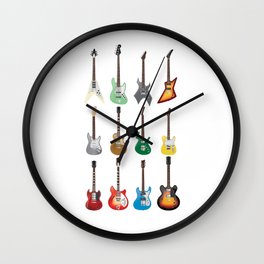 Electric Guitar Design - Vintage Guitar Collection print Wall Clock