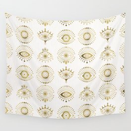 Evil Eyes – Gold Palette Wall Tapestry