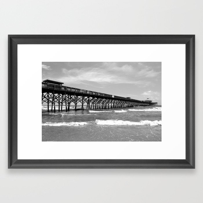 Folly Beach Pier Framed Art Print