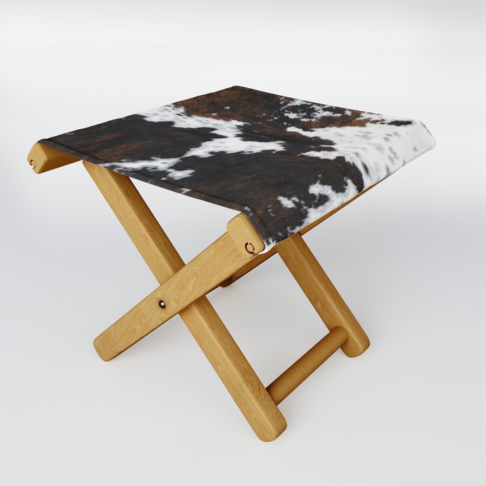 Modern cow hide animal print Folding Stool