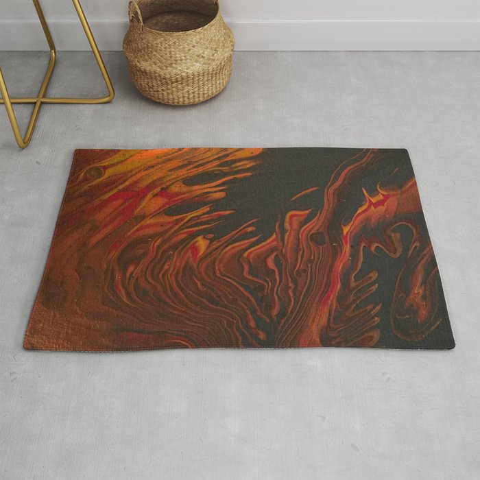 Fire Element Original Abstract Painting  Rug