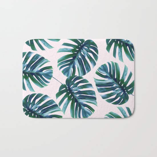 Monstera Pattern #society6 #decor #buyart Bath Mat