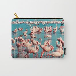 South Africa Photography - Beautiful Pink Flamingos In A Lake Carry-All Pouch