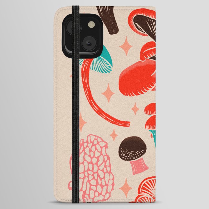 Texas Mushrooms – Red, Pink, and Turquoise iPhone Wallet Case
