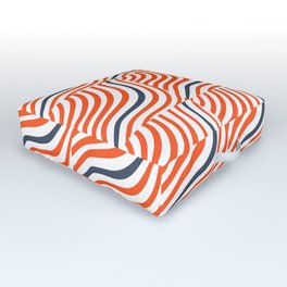 Striped Shells Red and Navy Blue Outdoor Floor Cushion