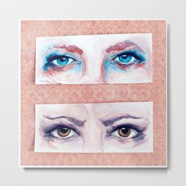Seeing Double Metal Print | Browneyes, Watercolor, Seeing, Seeingdouble, Blueeyes, Painting, Collage, Pattern, 4Eyes, Eyes 