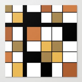 De Stijl Style Geometrical Art Ochre Canvas Print