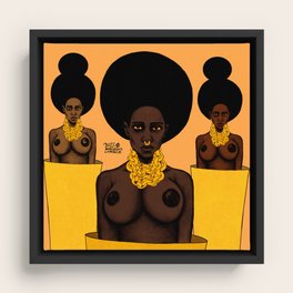 2022 Golden Blackness Source by Marcellous Lovelace Framed Canvas