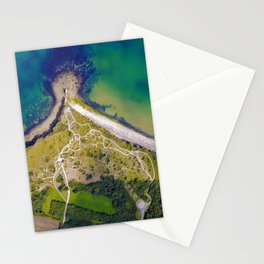 Pointe Du Hoc top down shot with a drone Stationery Card