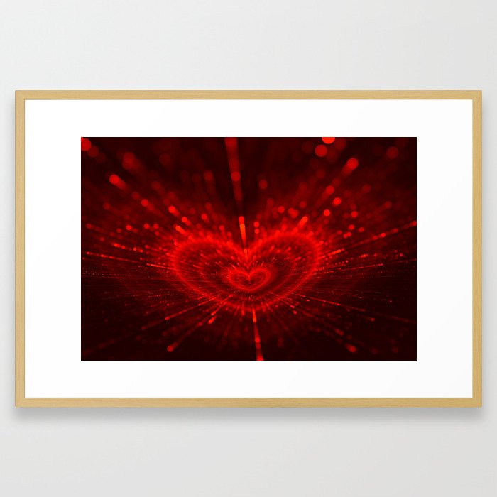 Cupid's Arrows | Valentines Day | Love Red Black Heart Texture Pattern Framed Art Print