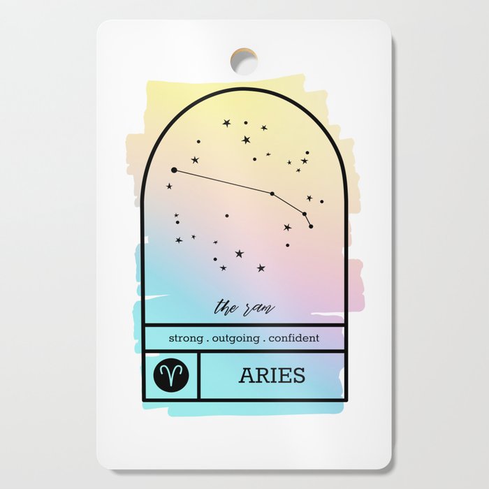 Aries Zodiac | Pastel Gradient Cutting Board