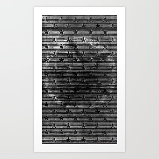 Black Stars & Black Stripes Art Print