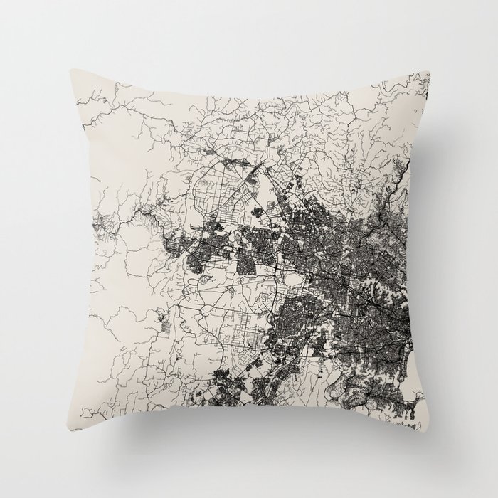 Sydney Australia - Black and White City Map Throw Pillow